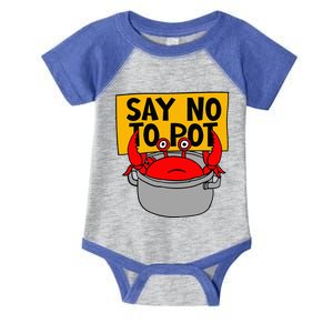 Say No To Pot Funny Crab Eater Seafood Lover Crab Boil Infant Baby Jersey Bodysuit