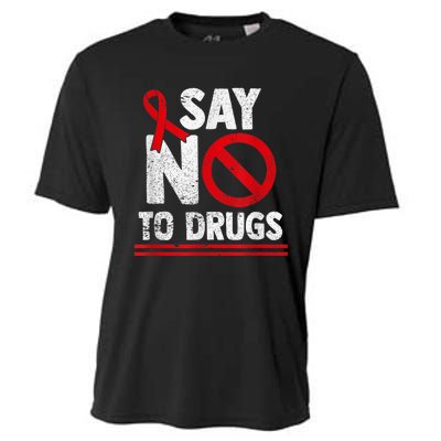 Say No To Drugs Support Red Ribbon Awareness Week Cooling Performance Crew T-Shirt