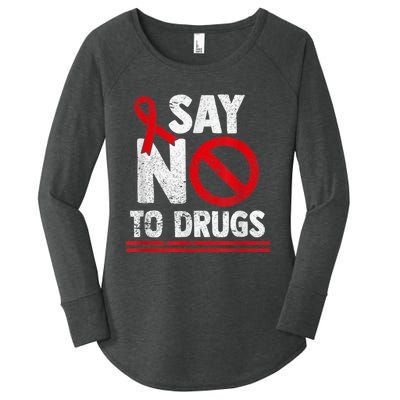 Say No To Drugs Support Red Ribbon Awareness Week Women's Perfect Tri Tunic Long Sleeve Shirt