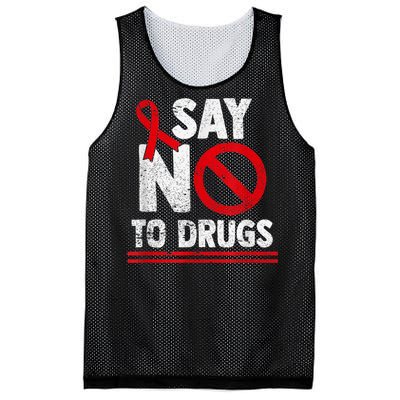 Say No To Drugs Support Red Ribbon Awareness Week Mesh Reversible Basketball Jersey Tank