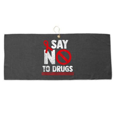 Say No To Drugs Support Red Ribbon Awareness Week Large Microfiber Waffle Golf Towel