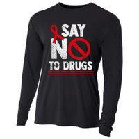 Say No To Drugs Support Red Ribbon Awareness Week Cooling Performance Long Sleeve Crew