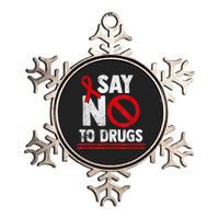 Say No To Drugs Support Red Ribbon Awareness Week Metallic Star Ornament