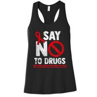 Say No To Drugs Support Red Ribbon Awareness Week Women's Racerback Tank