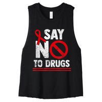 Say No To Drugs Support Red Ribbon Awareness Week Women's Racerback Cropped Tank