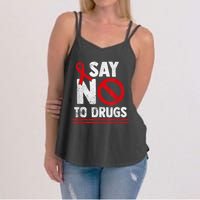 Say No To Drugs Support Red Ribbon Awareness Week Women's Strappy Tank