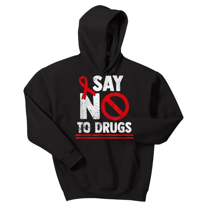 Say No To Drugs Support Red Ribbon Awareness Week Kids Hoodie