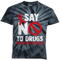 Say No To Drugs Support Red Ribbon Awareness Week Kids Tie-Dye T-Shirt