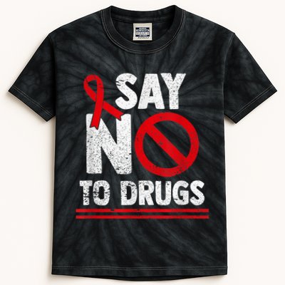 Say No To Drugs Support Red Ribbon Awareness Week Kids Tie-Dye T-Shirt