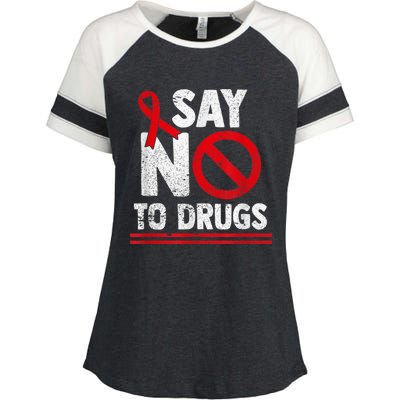 Say No To Drugs Support Red Ribbon Awareness Week Enza Ladies Jersey Colorblock Tee