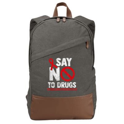 Say No To Drugs Support Red Ribbon Awareness Week Cotton Canvas Backpack