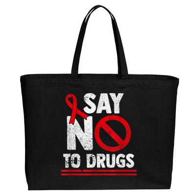 Say No To Drugs Support Red Ribbon Awareness Week Cotton Canvas Jumbo Tote