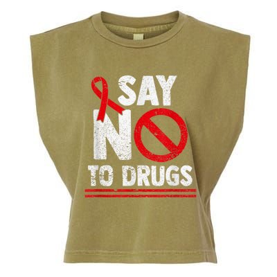 Say No To Drugs Support Red Ribbon Awareness Week Garment-Dyed Women's Muscle Tee