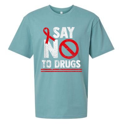 Say No To Drugs Support Red Ribbon Awareness Week Sueded Cloud Jersey T-Shirt