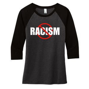 Say No To Racism Antiracism Symbol Gift For Antiracist Women's Tri-Blend 3/4-Sleeve Raglan Shirt