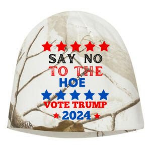 Say No To The Hoe Vote Trump Hat 2024 Kati - Camo Knit Beanie