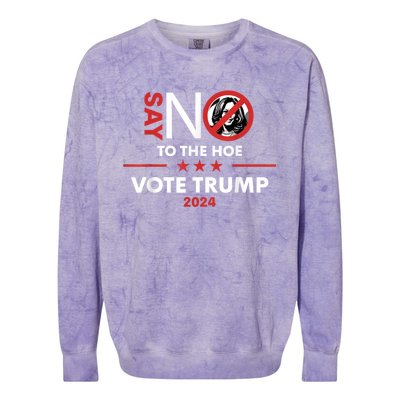 Say No To The Hoe Vote Trump Hat 2024 Colorblast Crewneck Sweatshirt