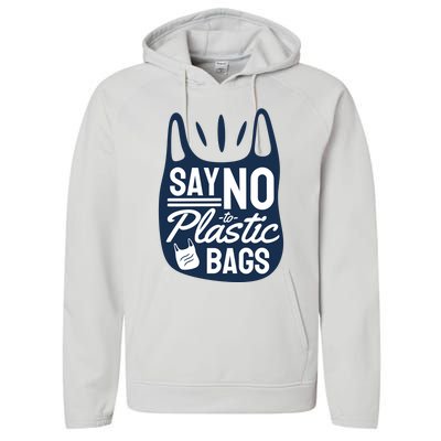 Say No To Plastic Bags Performance Fleece Hoodie