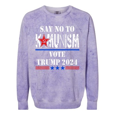 Say No To Kamunism Vote Trump 2024 Colorblast Crewneck Sweatshirt