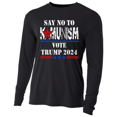 Say No To Kamunism Vote Trump 2024 Cooling Performance Long Sleeve Crew