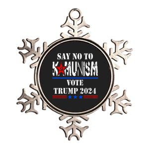 Say No To Kamunism Vote Trump 2024 Metallic Star Ornament