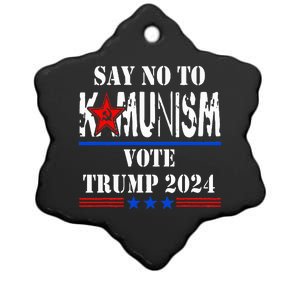 Say No To Kamunism Vote Trump 2024 Ceramic Star Ornament