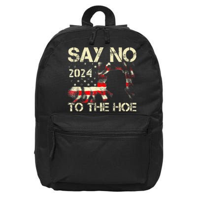 Say No To The Hoe Vote Trump 2024 America Usa Flag 16 in Basic Backpack