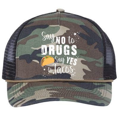 Say No To Drugs, Say Yes To Tacos Retro Rope Trucker Hat Cap