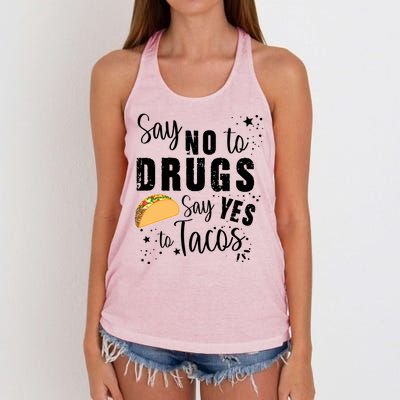 Say No To Drugs, Say Yes To Tacos Women's Knotted Racerback Tank