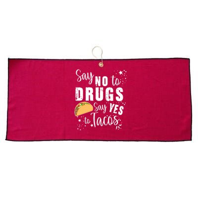 Say No To Drugs, Say Yes To Tacos Large Microfiber Waffle Golf Towel