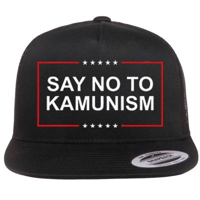 Say No To Kamunism Flat Bill Trucker Hat