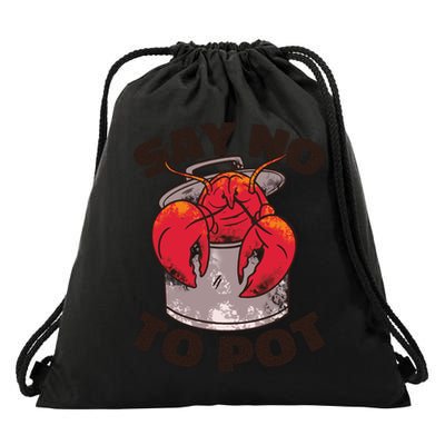 Say No To Pot Funny Drawstring Bag