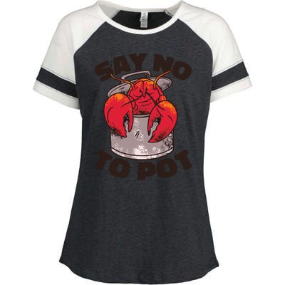 Say No To Pot Funny Enza Ladies Jersey Colorblock Tee