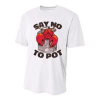 Say No To Pot Funny Youth Performance Sprint T-Shirt