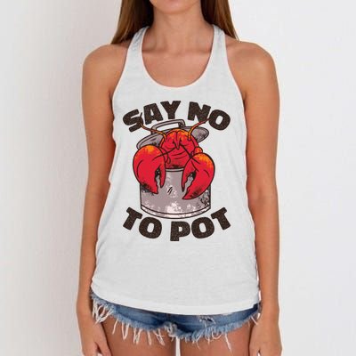 Say No To Pot Funny Women's Knotted Racerback Tank