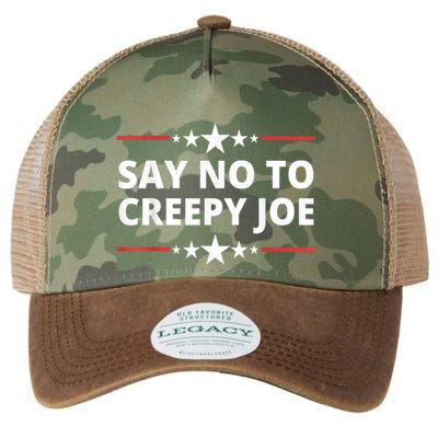 Say No To Creepy Joe  Funny Anti Biden Quotes Legacy Tie Dye Trucker Hat