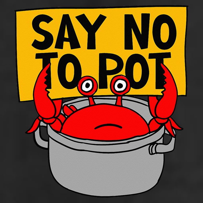 Say No To Pot Funny Crab Eater Seafood Lover Crab Boil 7 Panel Mesh Trucker Snapback Hat