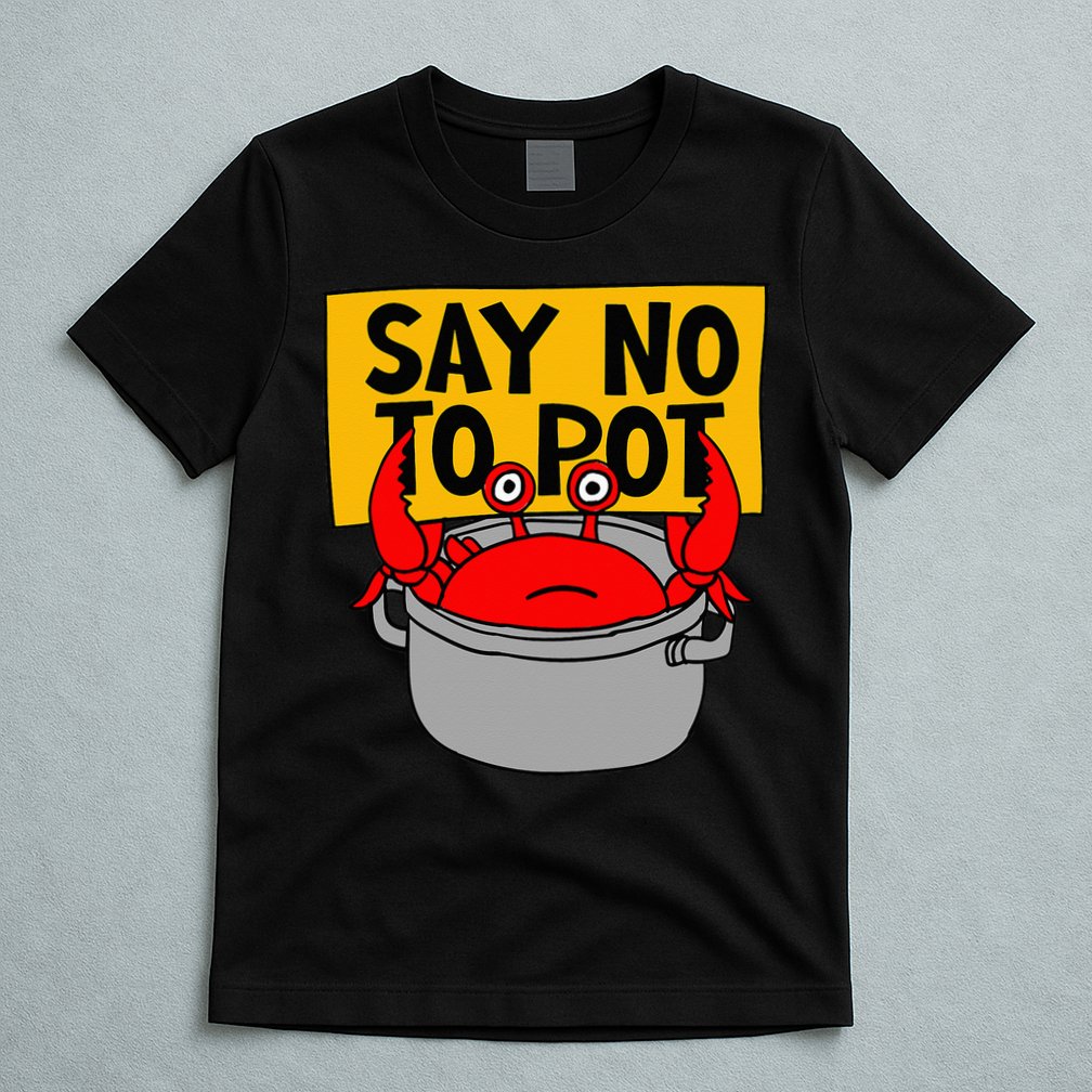 Say No To Pot Funny Crab Eater Seafood Lover Crab Boil T-Shirt