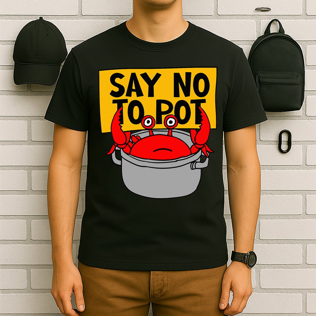 Say No To Pot Funny Crab Eater Seafood Lover Crab Boil T-Shirt