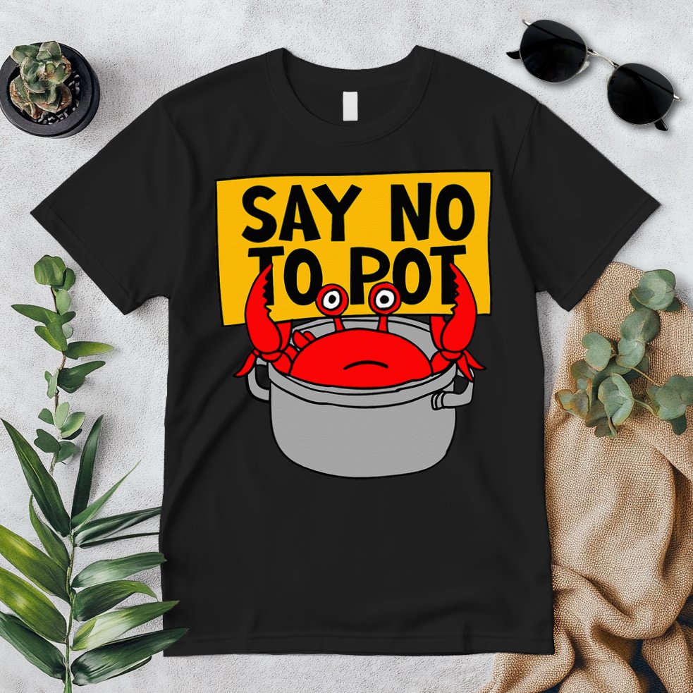 Say No To Pot Funny Crab Eater Seafood Lover Crab Boil Premium T-Shirt