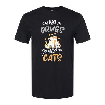 Say No To Drugs Say Yes To Cats Red Ribbon Week Softstyle® CVC T-Shirt