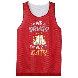 Say No To Drugs Say Yes To Cats Red Ribbon Week Mesh Reversible Basketball Jersey Tank