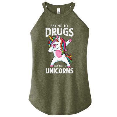 Say No To Drugs Say Yes To Unicorn Anti drug Red Ribbon Week Women’s Perfect Tri Rocker Tank