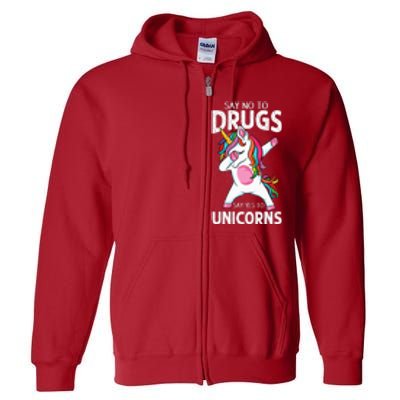 Say No To Drugs Say Yes To Unicorn Anti drug Red Ribbon Week Full Zip Hoodie