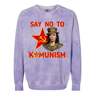 Say No To Kamunism Kamunist Funny Election 2024 Anti Kamala Colorblast Crewneck Sweatshirt