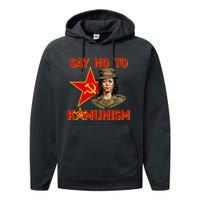 Say No To Kamunism Kamunist Funny Election 2024 Anti Kamala Performance Fleece Hoodie