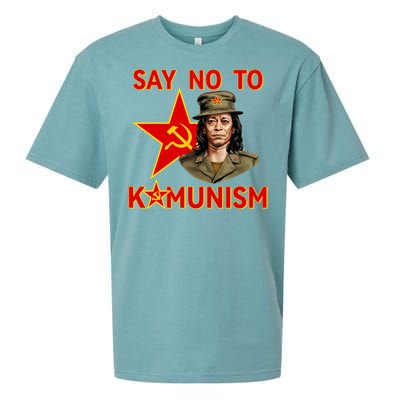 Say No To Kamunism Kamunist Funny Election 2024 Anti Kamala Sueded Cloud Jersey T-Shirt