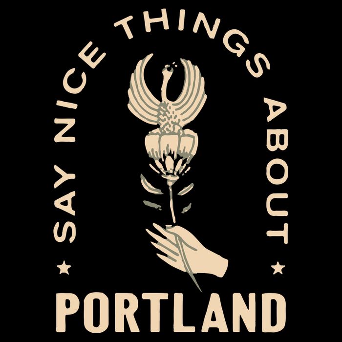 Say Nice Things About Portland Rose Bird Stripe Pom Pom Beanie