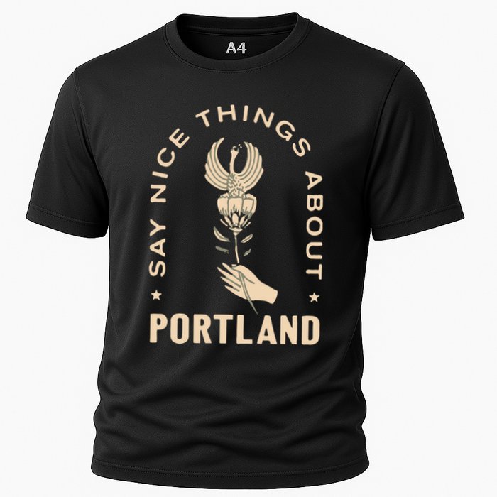 Say Nice Things About Portland Rose Bird Cooling Performance Crew T-Shirt