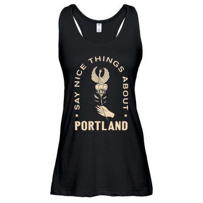 Say Nice Things About Portland Rose Bird Ladies Essential Flowy Tank